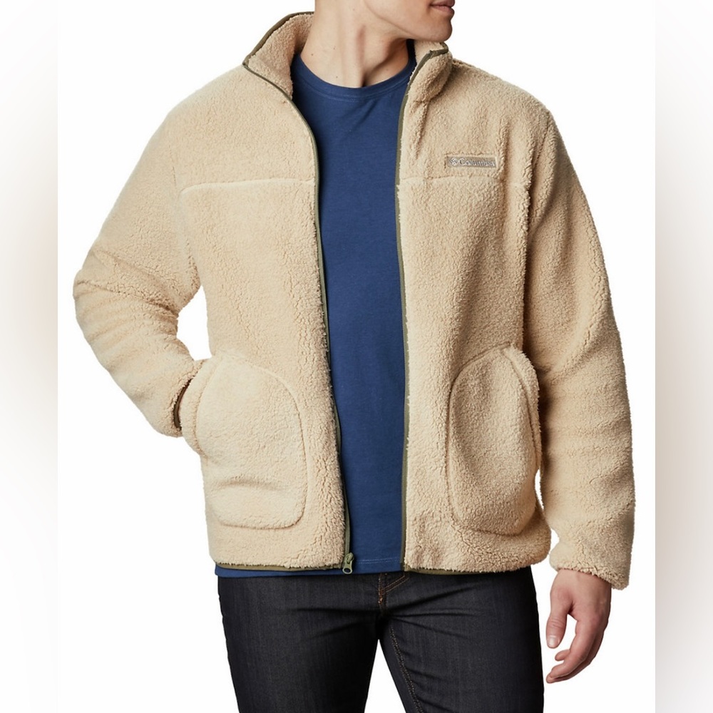 Columbia Rugged Ridge II Sherpa Fleece Zip Jacket Ancient Fossil Size XL
